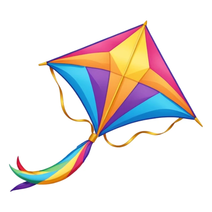 A colorful kite with a long tail sticker