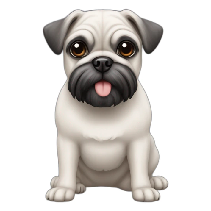 pug x schnauzer with white furr sticker