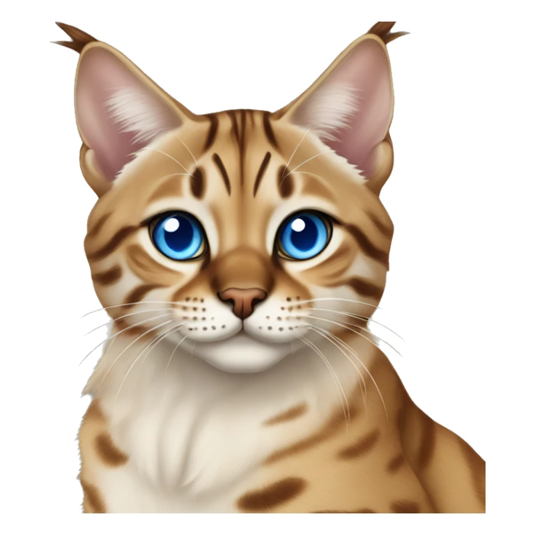 Lynx Bengal cat with Blue eyes sitting sticker