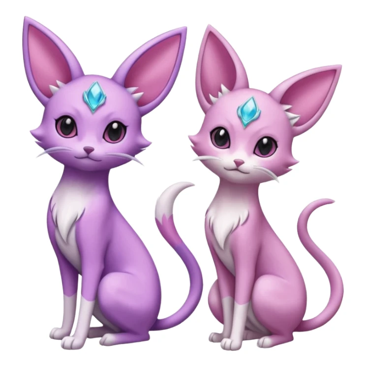 Espeon-Mew-Amaura-Minccino-Delcatty-fusion sticker