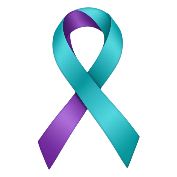 Purple and teal Suicide awareness ribbon sticker