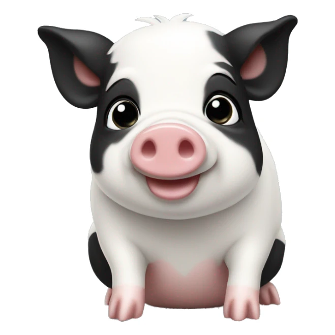 Petit cochon trop mignon noir et blanc sticker