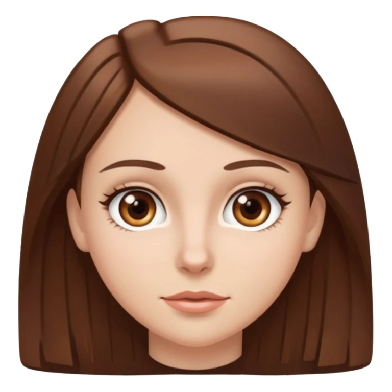 garota branca com o cabelo liso castanho e olhos castanhos sticker