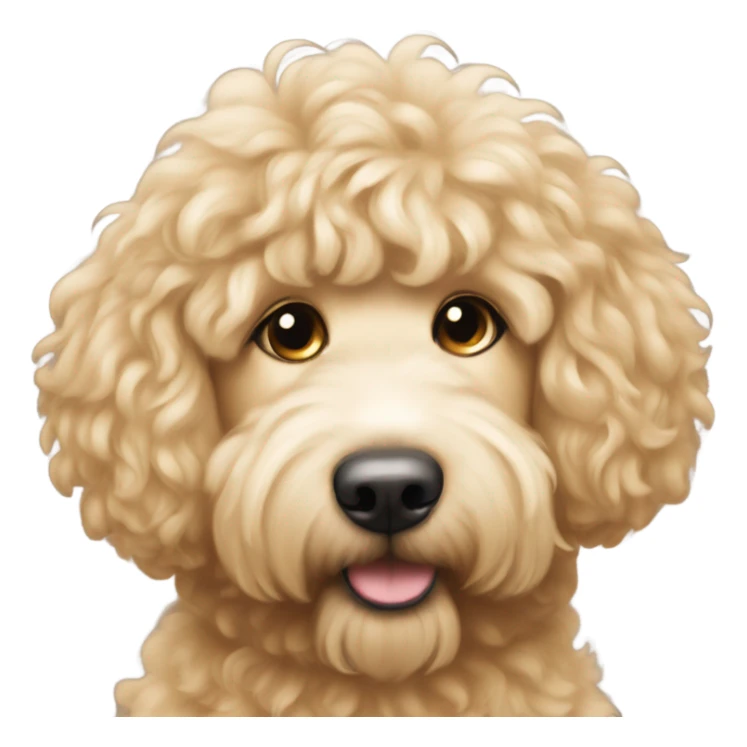 A cute fluffy golden doodle princess sticker