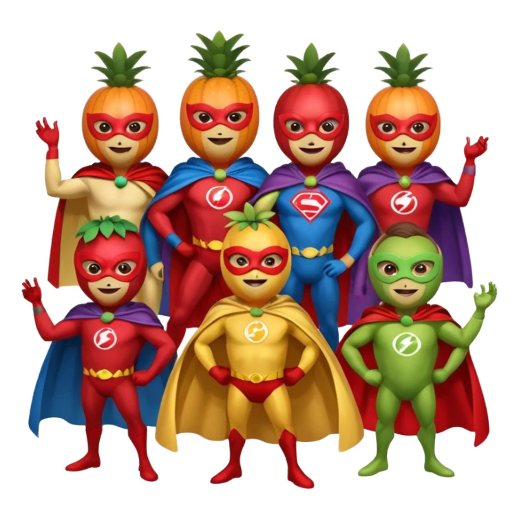 Cape-Wearing Super Fruits sticker