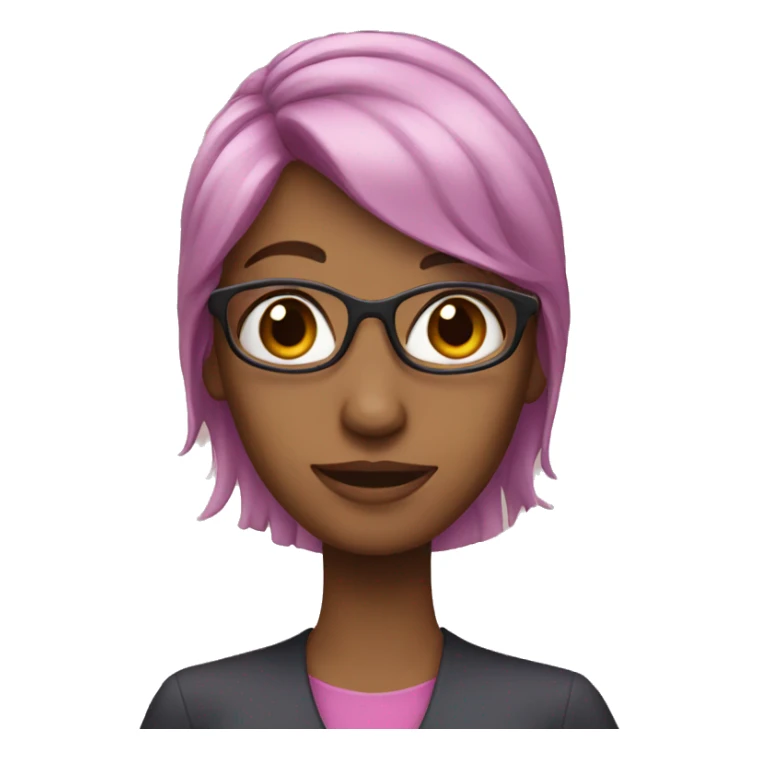 female teacher pink purple hair sticker