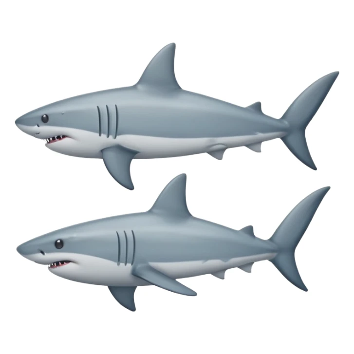 side view of shark body with a cat face sticker