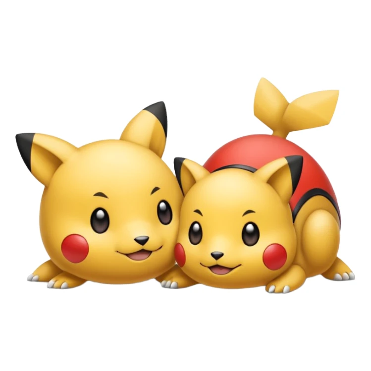 2 friendly pokemans one fell down and the other is helping the other get up  sticker