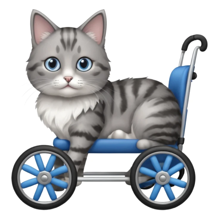 cat in a pet wheelchair sticker
