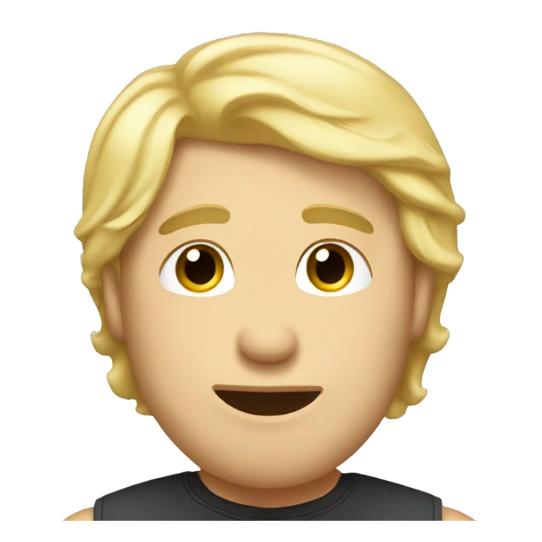 A blond hair guy sendin a kiss sticker