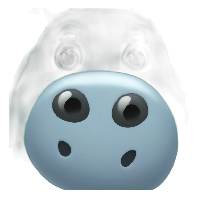 Smiling hippo with Googly eyes color turquoise sticker