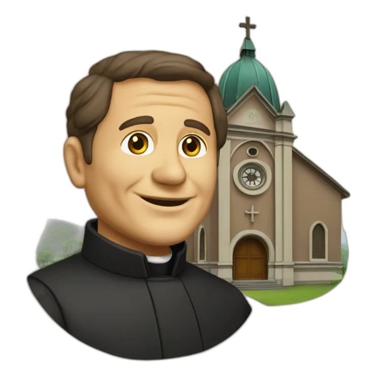 don bosco with a church on his background sticker