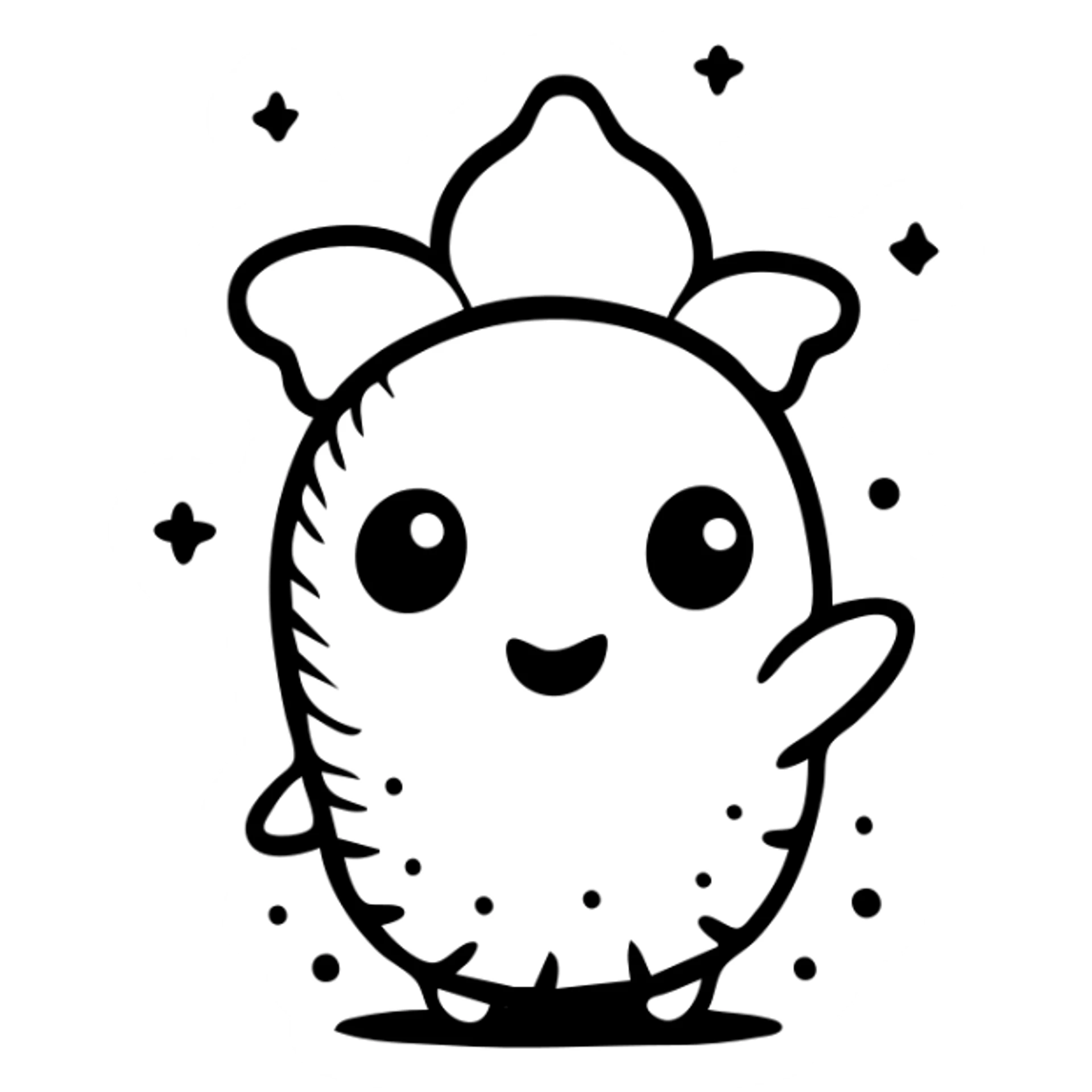 cute digimon monster with big head and small body sticker