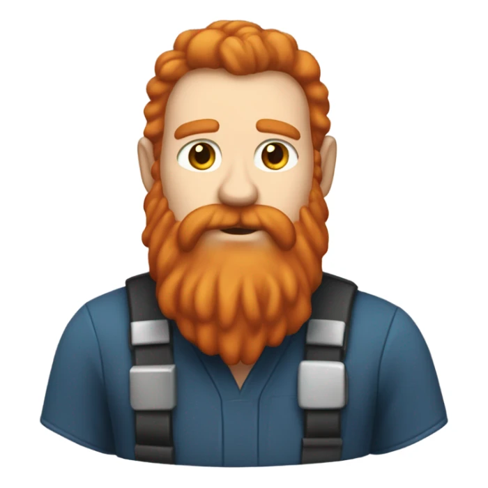 Elementary custodian with a long red beard, pale skin, six pack  sticker