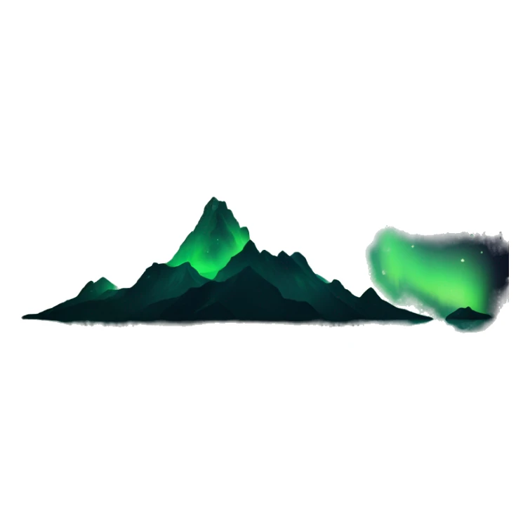 Northern lights on black background with stars as background sticker