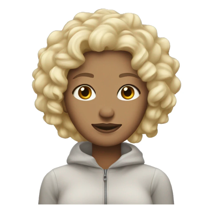 curly-blonde-woman-fold arms-ice cap sticker