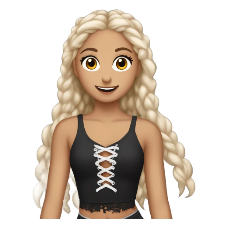 Ariana grande wearing a Shakira lace up croc top  sticker