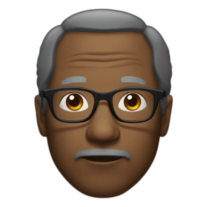 Old serious black man with glasses without beard sticker