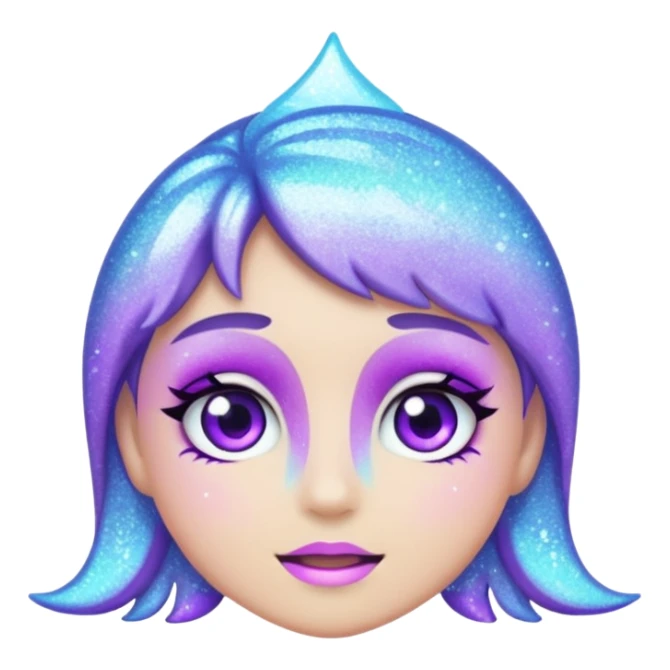 glitter frost cian and purple sticker