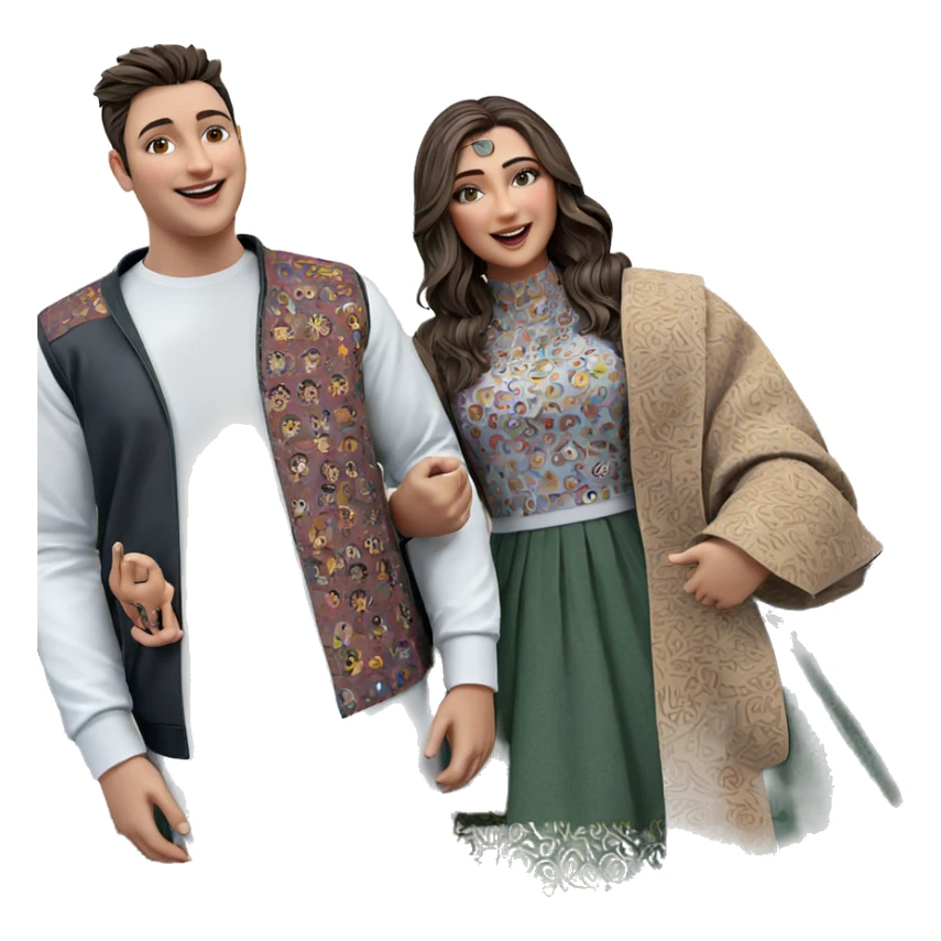 happy girl and boy together sticker