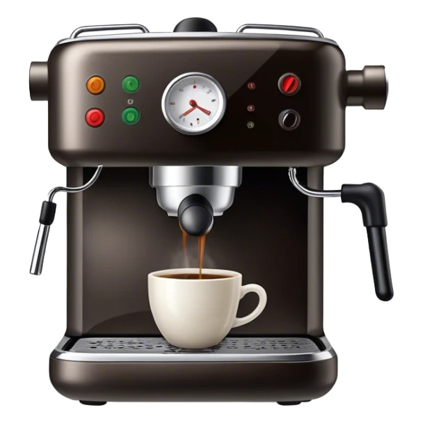coffee maker making espresso with smoke coming out of the cup sticker