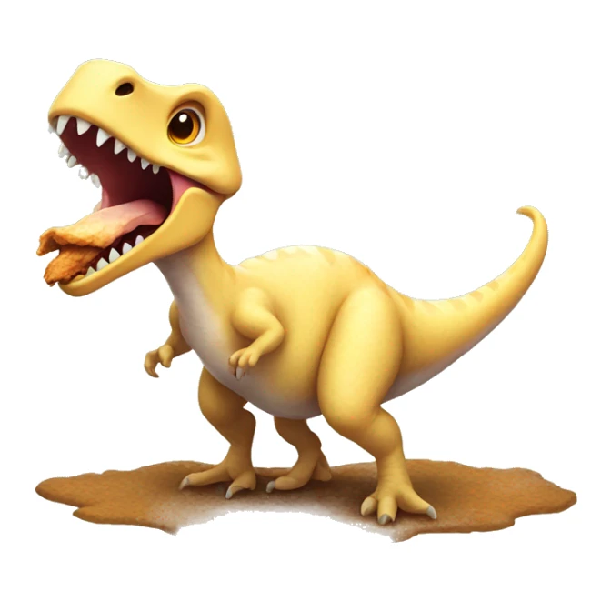 small dino with chicken in its mouth sticker