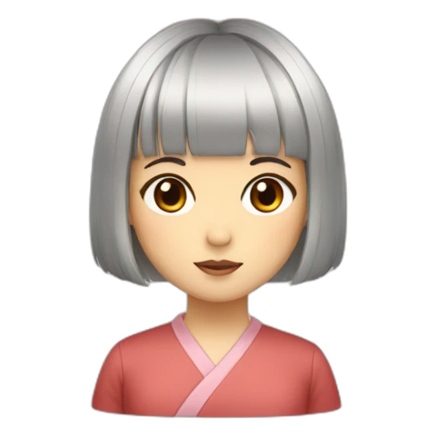 japanese girl with bob and bangs sticker