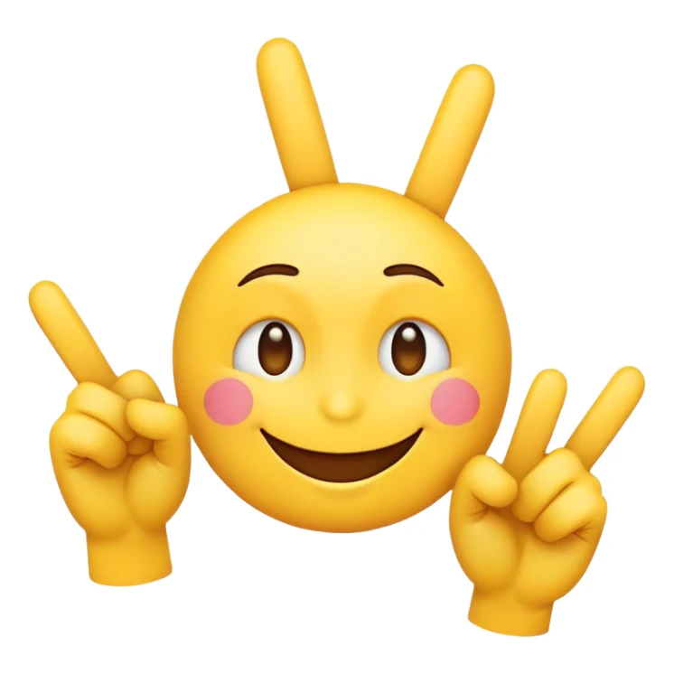 Smiling emoji with two middle fingers on each side  sticker