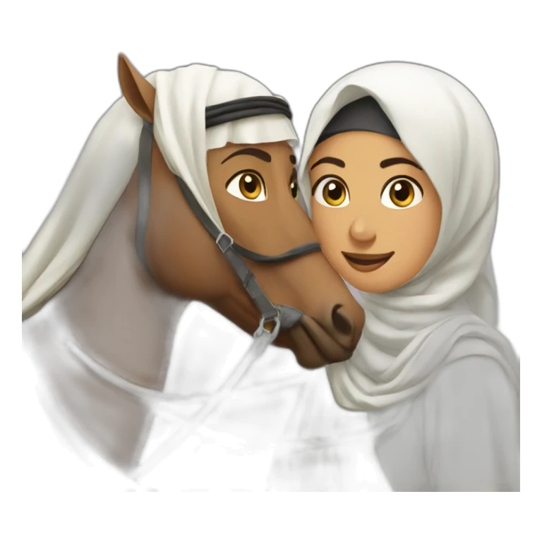 Hijabi women and saudi men on horses sticker
