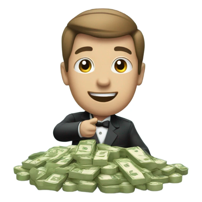 casino dealer counting money sticker