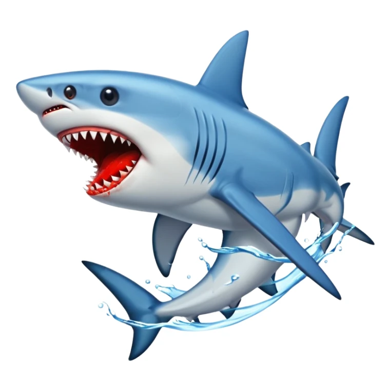 blue Shark attack efferct with blood sticker