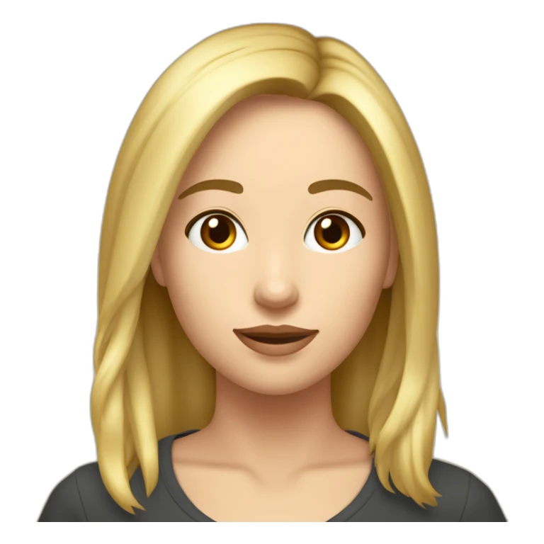 Une fille brune mèche blonde cheveux mi long italienne  sticker