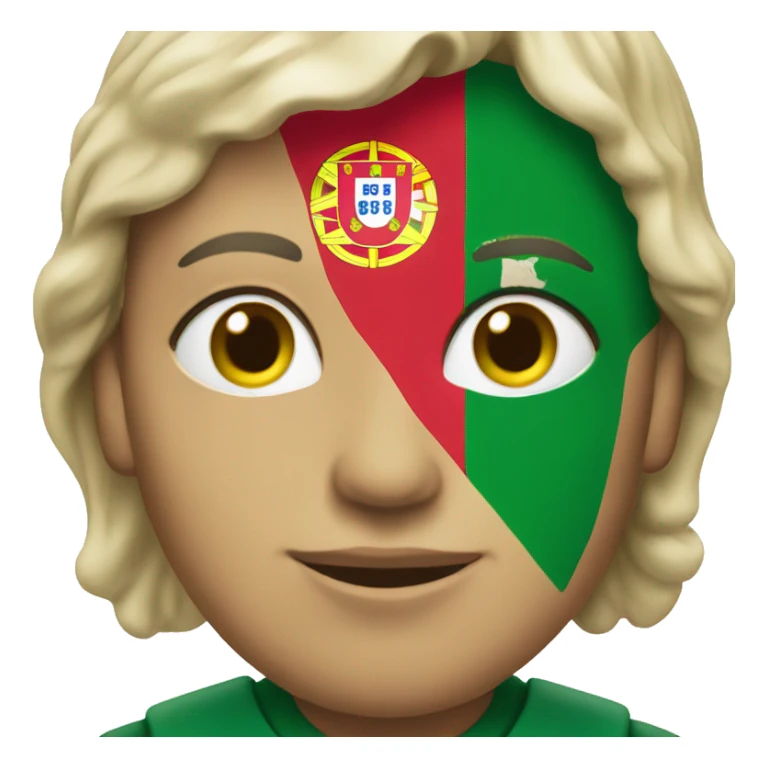 a neutral face with portugal flag in the background sticker