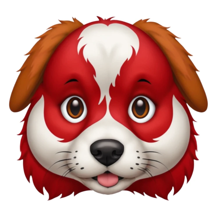 dog with very inked face and red hair sticker