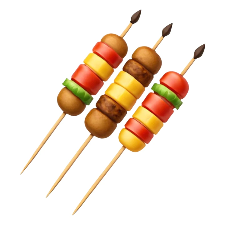 kebab, classic emoji style, bright colors, simple sticker