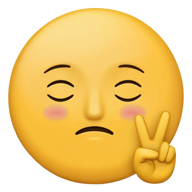 sad emoji with peace sign and sleeping sign sticker