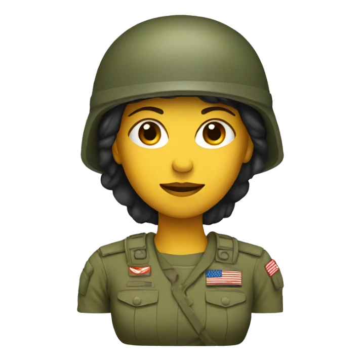 woman with military helmet sticker