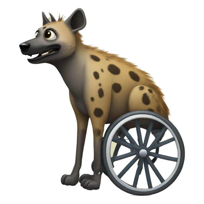 hyena in a wheelchair sticker