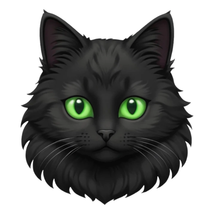 A beautiful cat black with Green eyes with body sticker