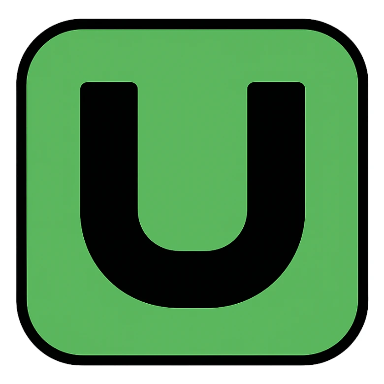 Uber logo in green, icon style sticker
