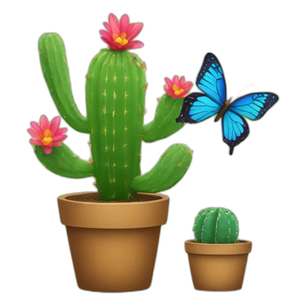 a cactus and a butterfly that love each other sticker