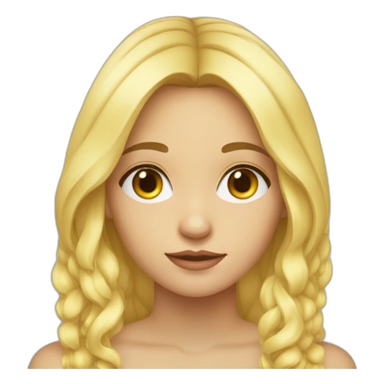 fille au yeux jaune avec cheveux long et blond sticker