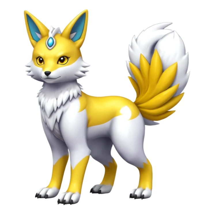  Shiny Colorful Futuristic Detailed Renamon (full body) sticker