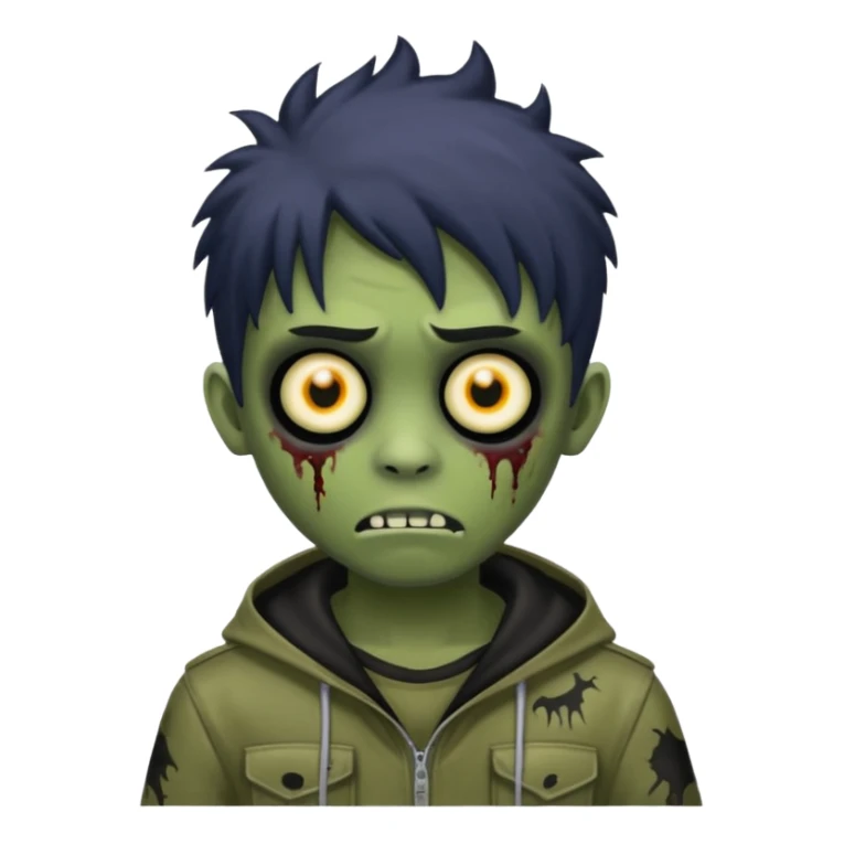 crie um menino zumbi emo sem o rosto deformado sticker