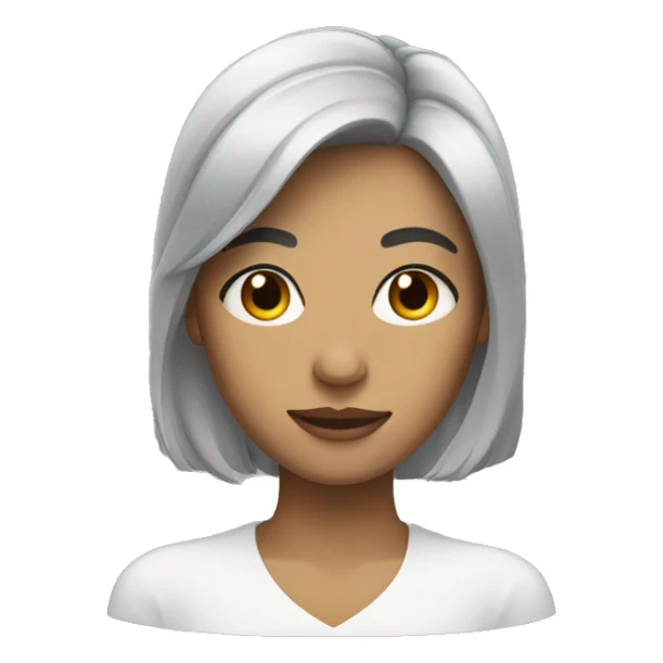 Face of a woman with dark hair and side bang. sticker