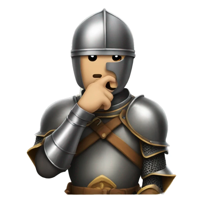 knight holding finger over mouth shushing people  sticker