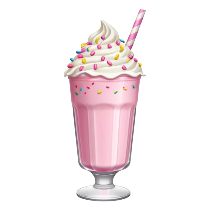 pink milkshake with whipped cream and sprinkles  sticker