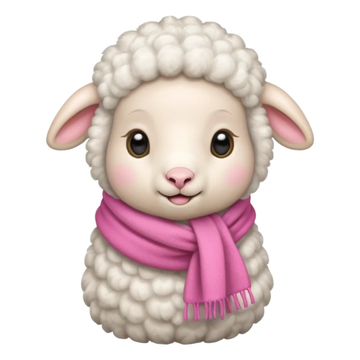 baby sheep with pink scarf sticker