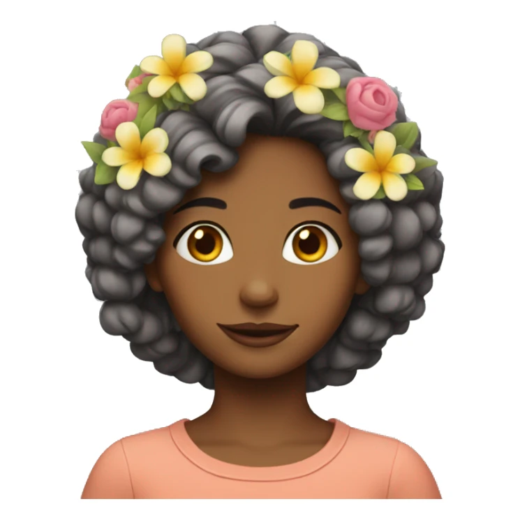 Girl with flowers in hair  sticker