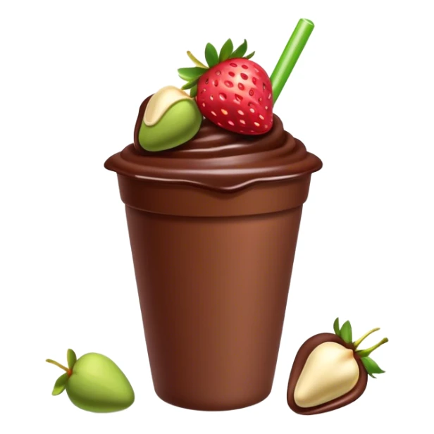 Chocolate covered Strawberries with pistachios in a plastic cup sticker